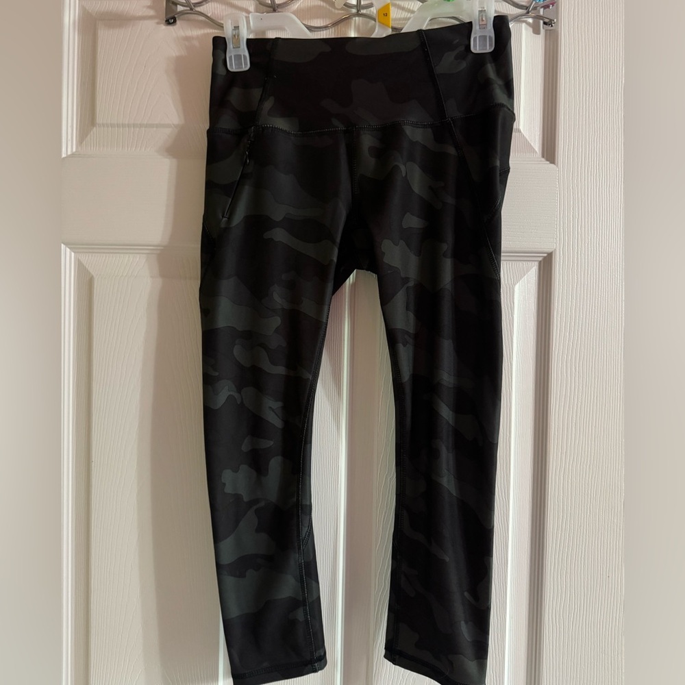 RBX Black and Green Leggings Athletic Stretch Fit